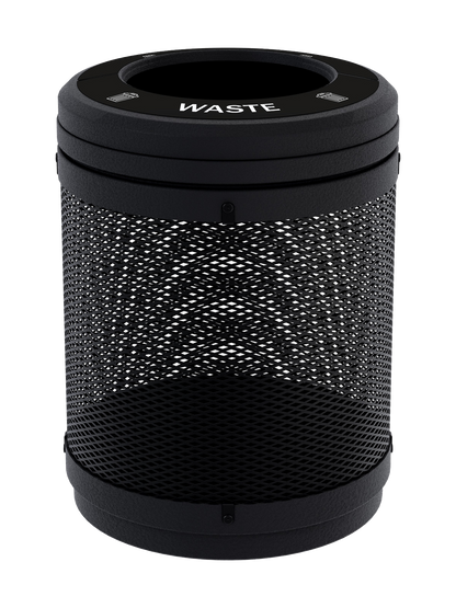 VISTABIN - 50G Collection Bin with Mesh Metal Body, Full-Opening Lid and 'Waste' Lid Labels