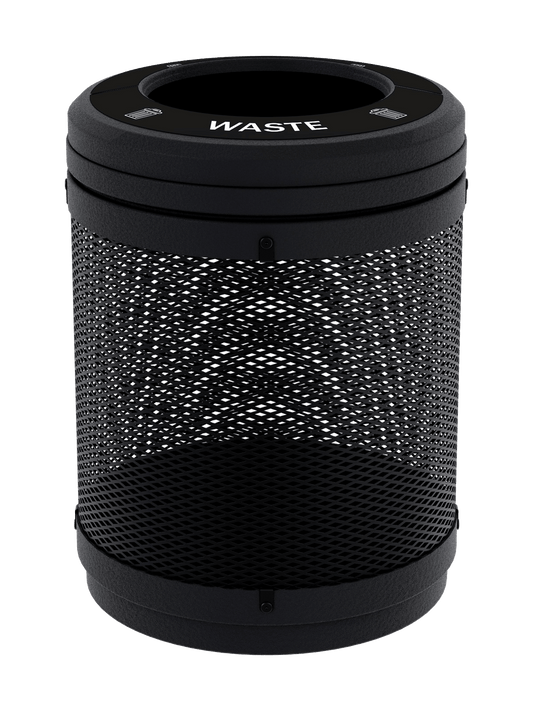 VISTABIN - 50G Collection Bin with Mesh Metal Body, Full-Opening Lid and 'Waste' Lid Labels