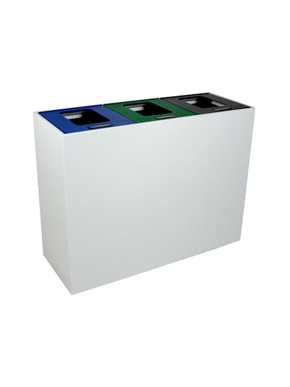 MEZZO - Triple Stream, White Body, Multi-Hinged Blue-Green-Black Lids with Full Openings