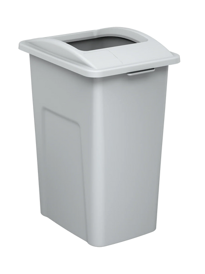 WASTE WATCHER XL - 28G Grey Body with Metallic Silver 'Look' XL Full-Opening Lid