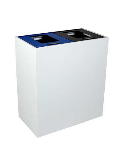 MEZZO - Double Stream, White Body, Multi-Hinged Blue-Black Lids with Full Openings
