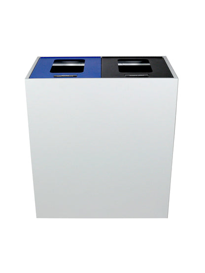 MEZZO - Double Stream, White Body, Multi-Hinged Blue-Black Lids with Full Openings