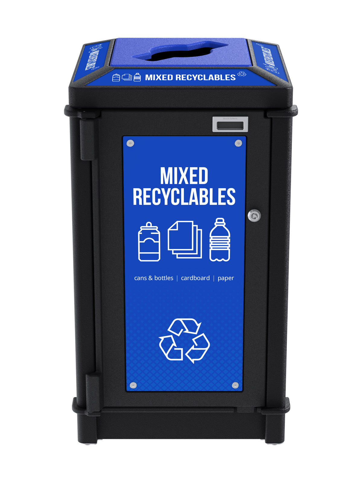 Top Loading Bins FUSION - Single Stream Top-Load Mixed Recyclables Bin with Mixed Lid O ...