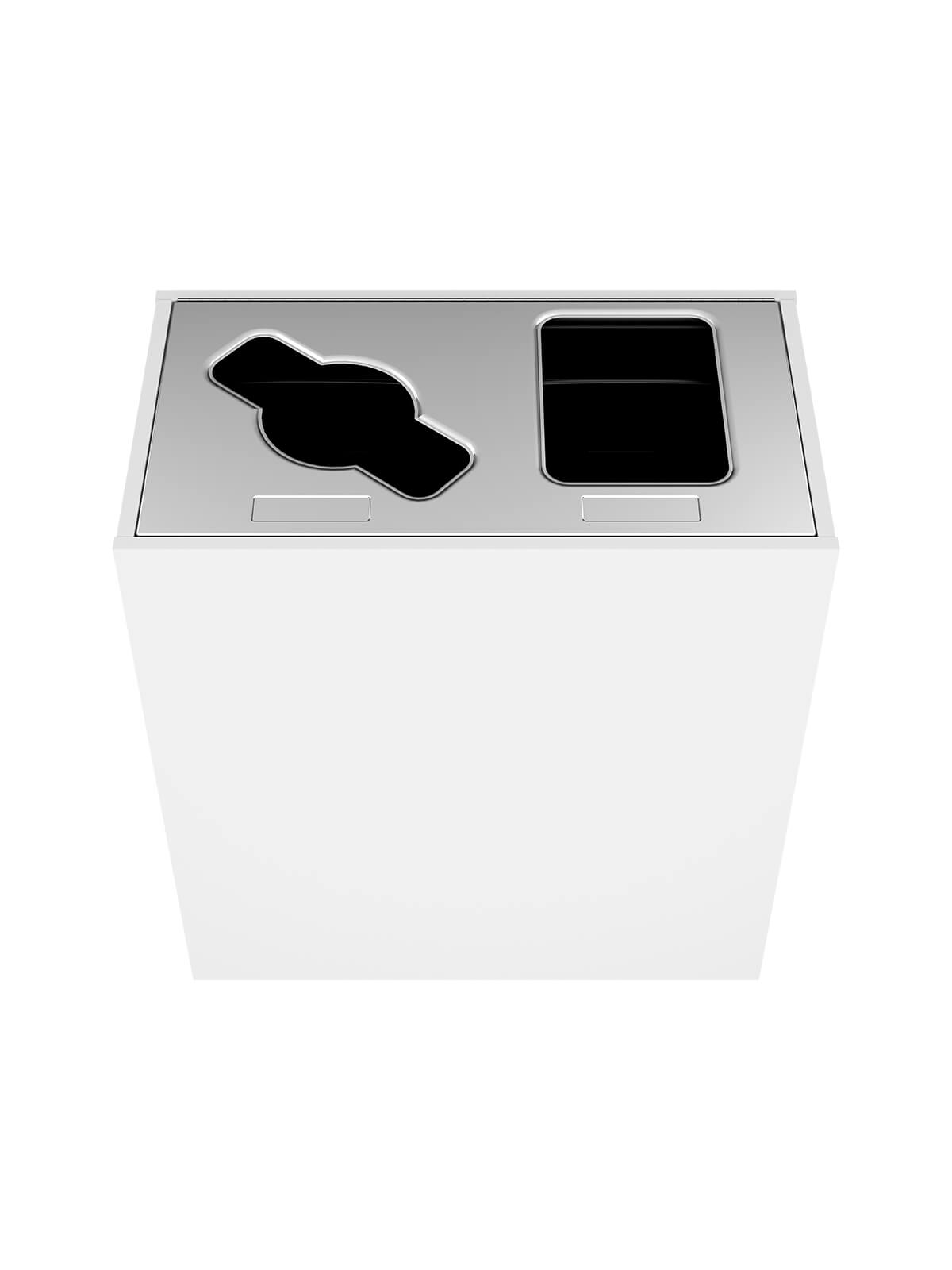 ARISTATA - Double Stream, Glacier Finish, Hinged Stainless Steel Lid with Mixed-Full Openings
