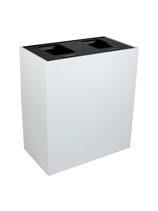 MEZZO - Double Stream, White Body, Hinged Black Lid with Full Openings