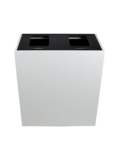 MEZZO - Double Stream, White Body, Hinged Black Lid with Full Openings